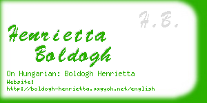 henrietta boldogh business card